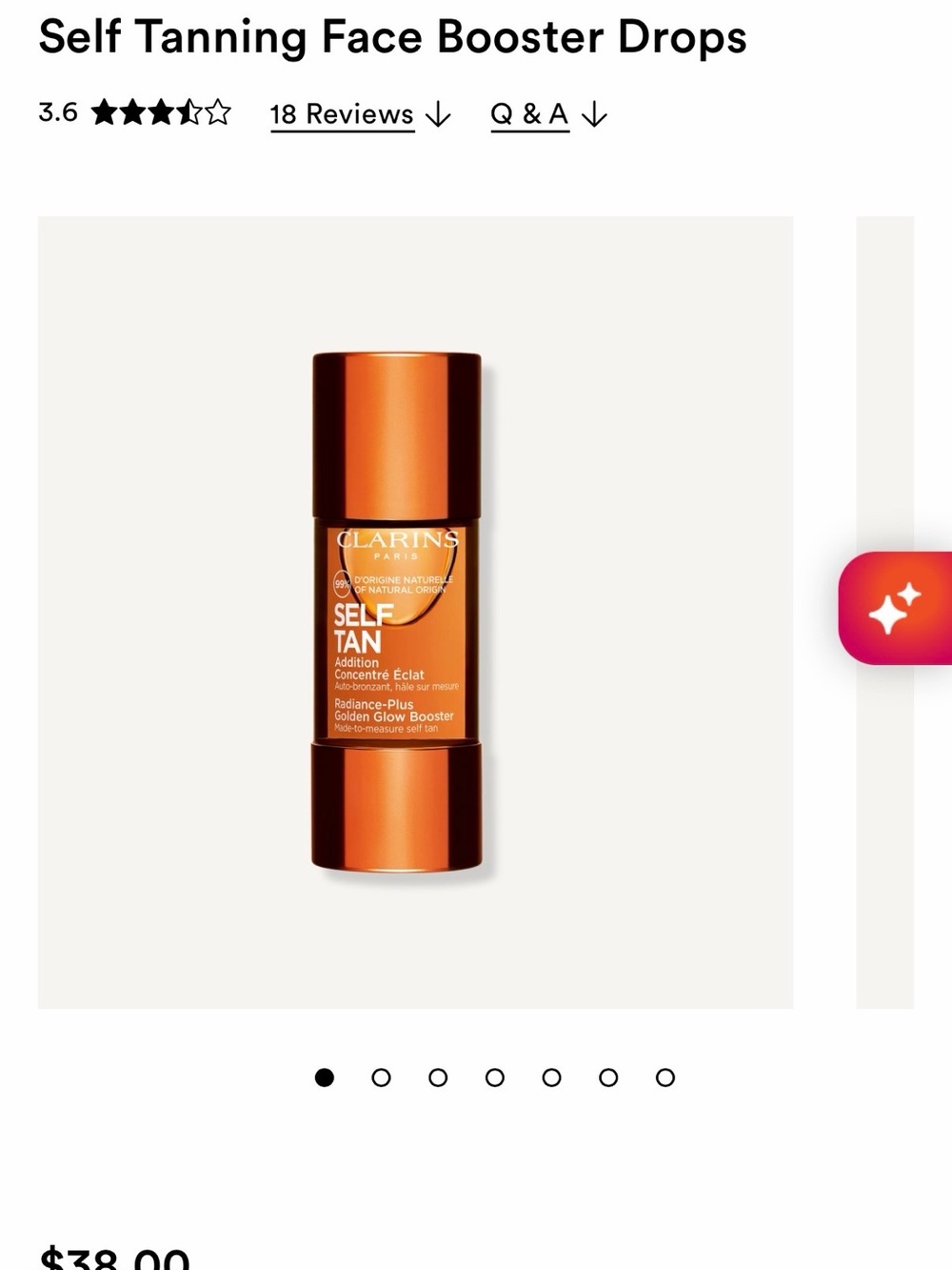 Clarins Self Tanning Face Booster Drops - Orange-Bronze